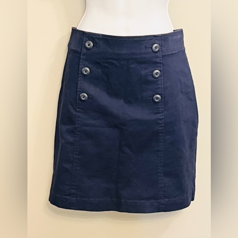LOFT NWT Navy Double-Breasted Mini Skirt, Size 2